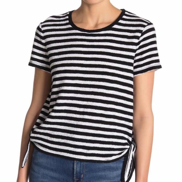 Madewell Tops - Madewell Stripe side tie‎ tee size large new